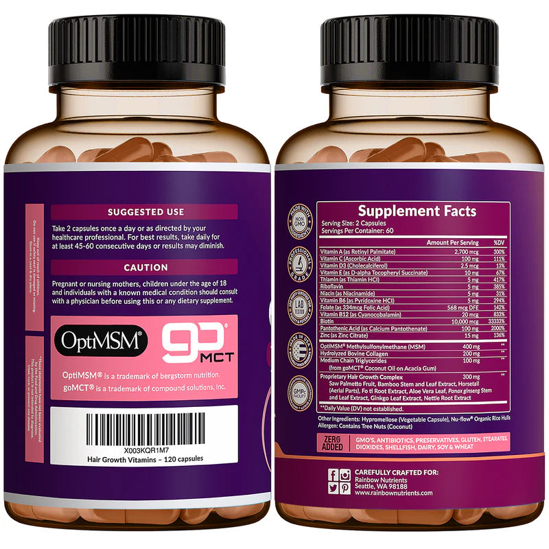 🌸 Women's Hair, Skin & Nail Growth Vitamins: Nutrición Total para Verte y Sentirte Increíble