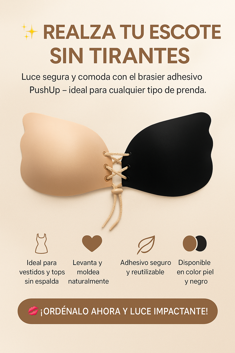 💞✨ PushUp Invisible – Realza tu escote y olvídate de los tirantes