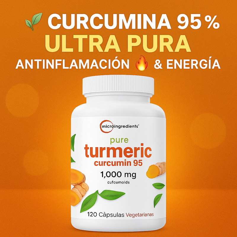 🌿 Curcumina 95% Ultra Pura – Antiinflamación 🔥 & Energía 🌱