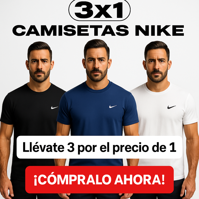 3x1 en camisetas Nike 👕 ¡No lo pienses, hazlo tuyo!