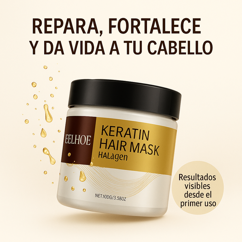 ✨ Mascarilla Capilar Keratina & Colágeno 💆‍♀️ Hidratación y Brillo al Instante ✨